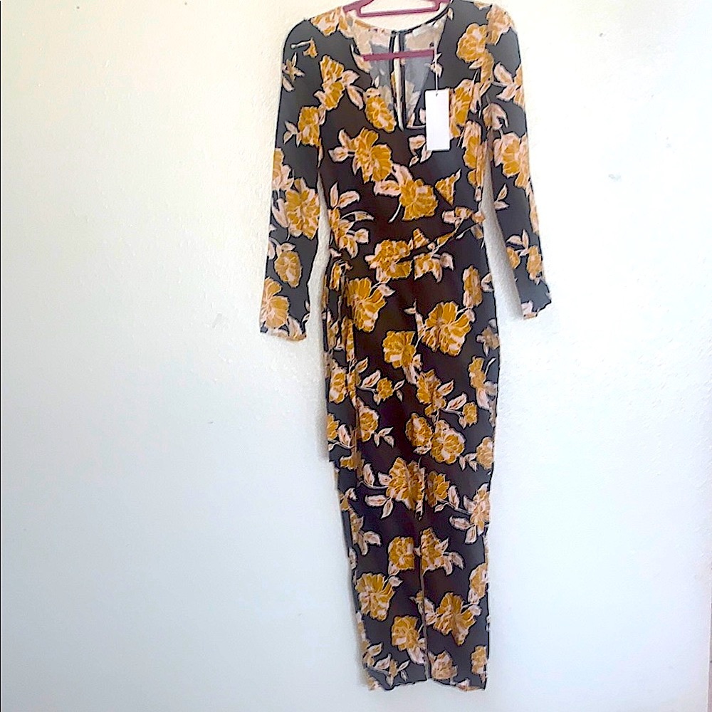 NWT LUSH Floral Long Sleeve Jumpsuit